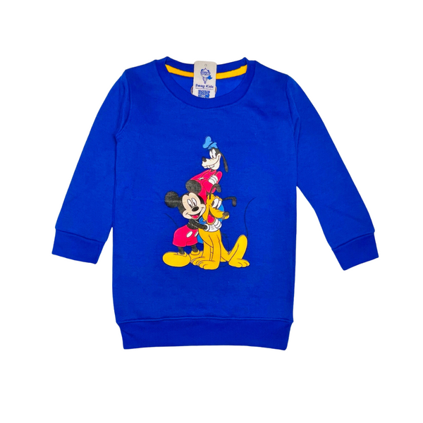 Blue Mickey And Goofy Boys Sweat Shirt