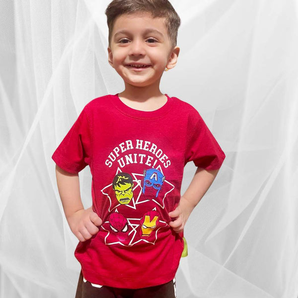 Maroon Red Super Hero's T-shirt