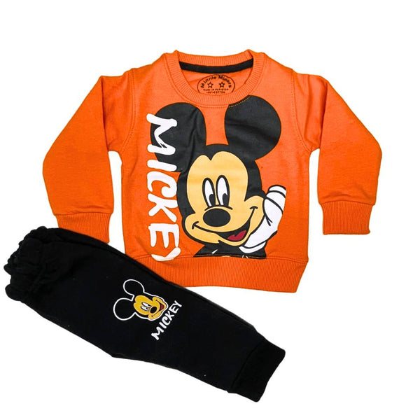 Premium Orange Mickey Fleece Tracksuit