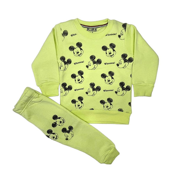Pistachio Green Mickey All Over Print Fleece Tracksuit