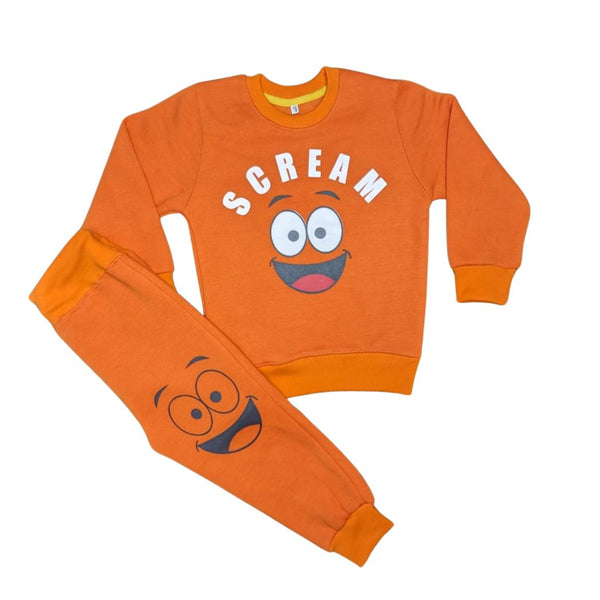 Orange Scream Boys Fleece Tracksuit