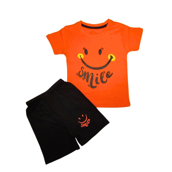 Orange Smile Face shorts Tracksuit