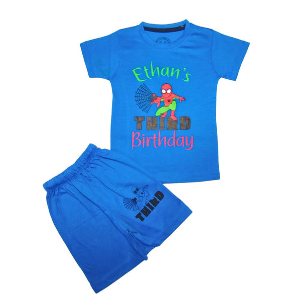 Blue Spider Birthday shorts Tracksuit