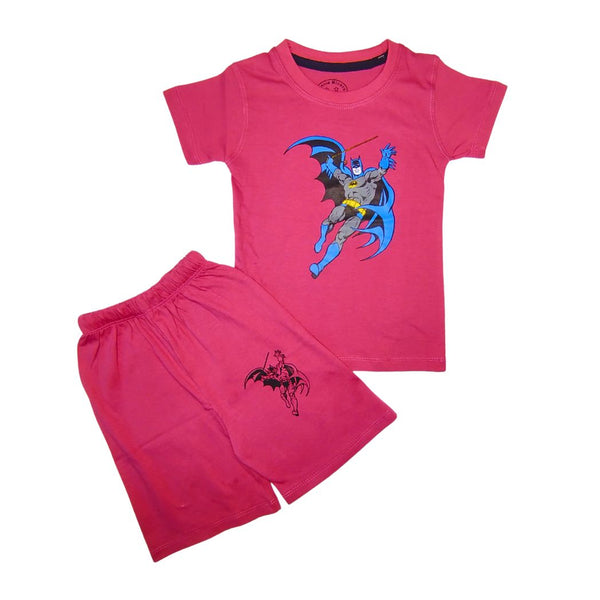 Tea Pink Flying Batman shorts Tracksuit
