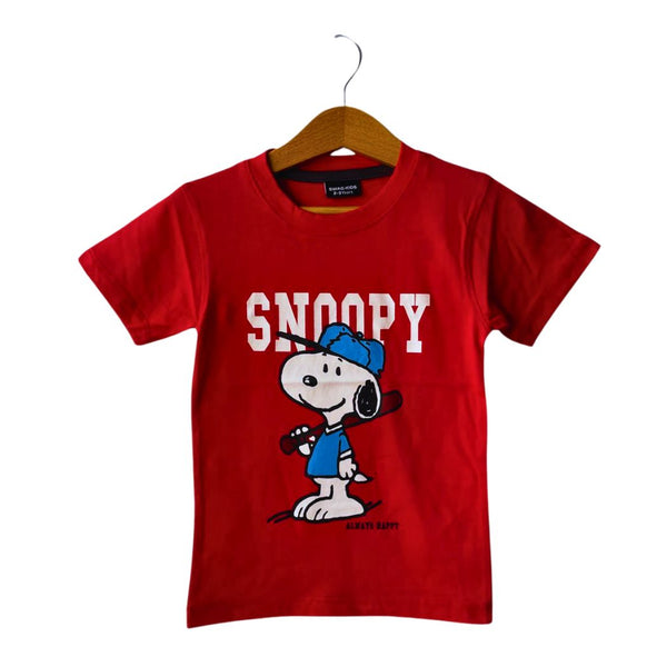 Red Boys SNOOPY T-shirt