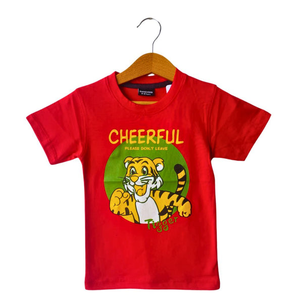 Red Boys Tiger Print T-shirt