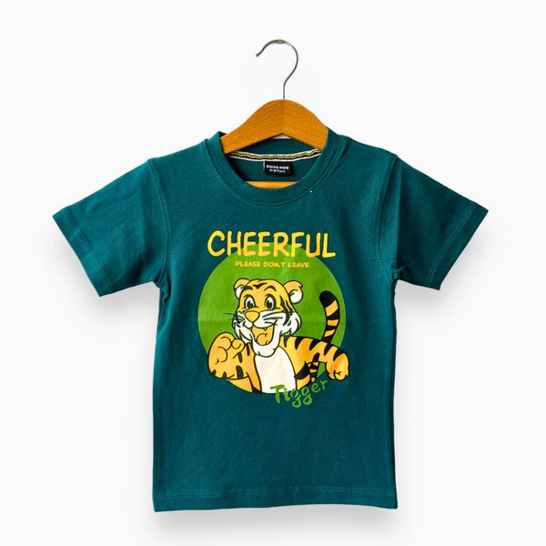 Green Boys Tiger Print T-shirt
