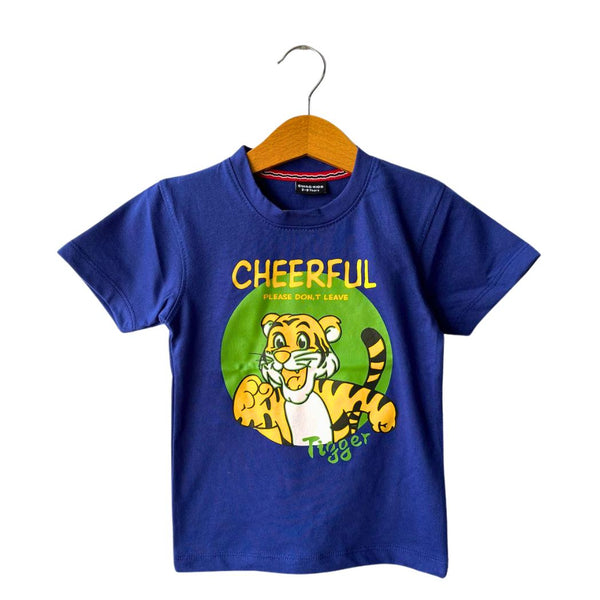 Blue Boys Tiger Print T-shirt