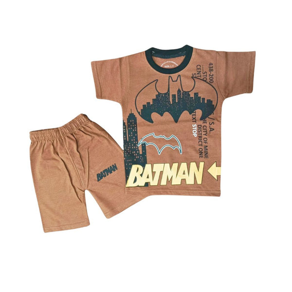 Brown Boys Batman Shorts Tracksuit