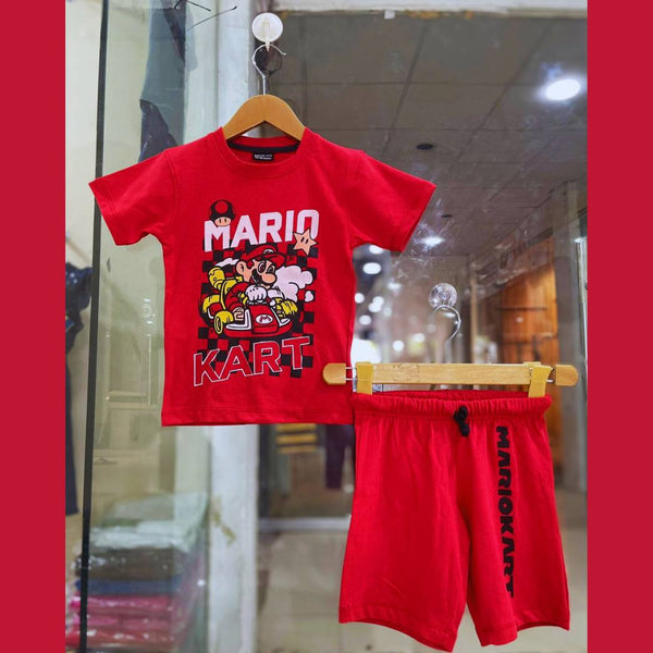 Red Mario Kart Boys Shorts Tracksuit