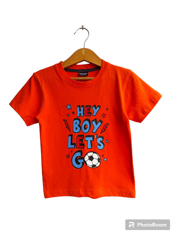 Orange Lets Go Boys T-shirt