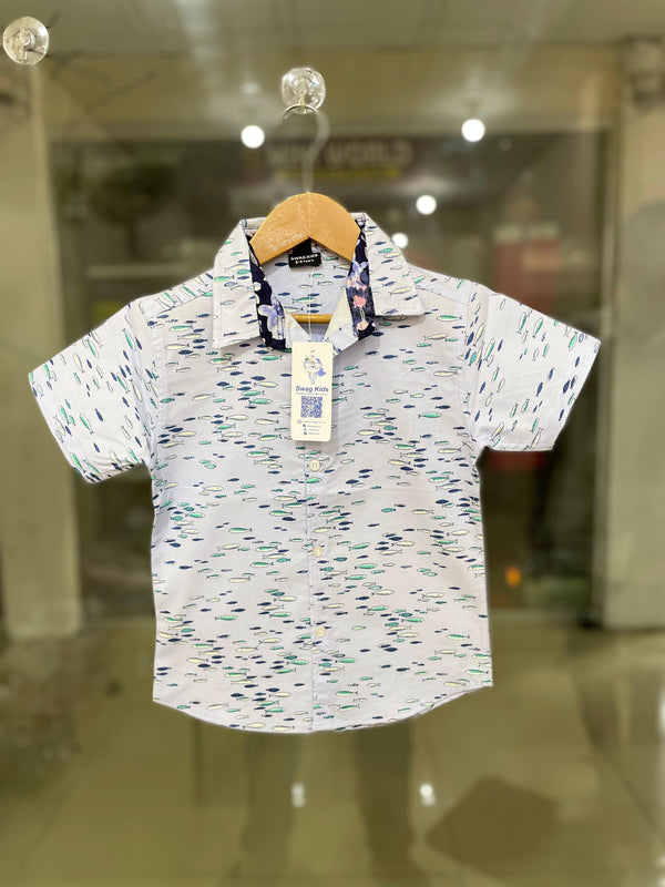 Boys Cute Fishes All Over Casual Shirt