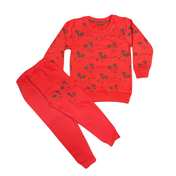 Red Mickey All Over Fleece Tracksuit
